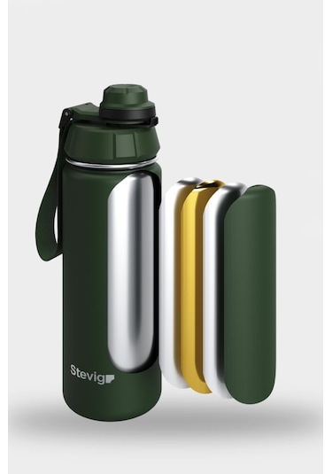 Stevig 1 Hand Leak-proof Sızdırmaz Çelik Termos 500 Ml Green St-208