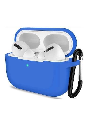 Airpods Pro 3 2025 Uyumlu Mat Silikon Kılıf 1 Kalite +kanca Mavi