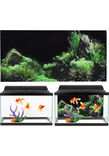 Moveevo Akvaryum Pvc Arka Plan Sticker - Suya Dayanıklı, Renkli, Toxik Olmayan, Kolay Uygulanabilir, Farklı Boyut Seçenekleri