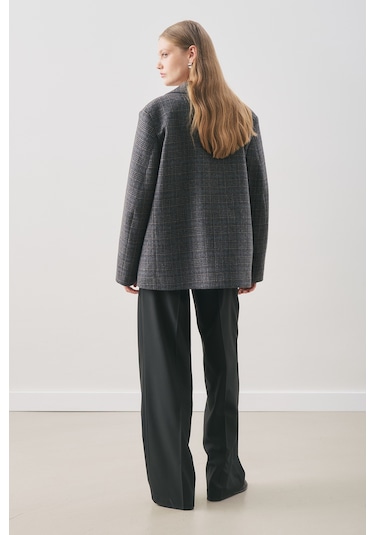 Manuka Norrıs Yün Blazer Ceket Grey Check Aw25ckt00013-9872 Grey Check