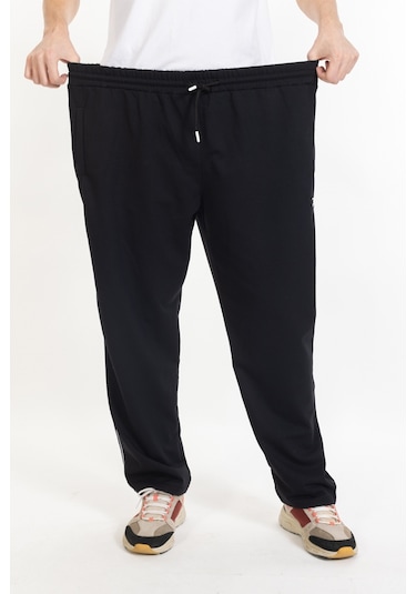 Büyük Beden Erkek Eşofman Altı Cepli Fermuarlı Blr-08- 1009 Siyah