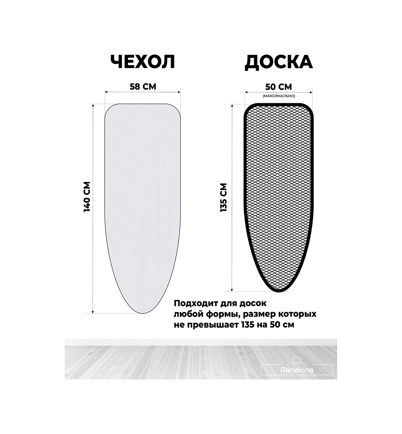 Ranelona Üniversal Ütü Masası Teflon Kılıfı 177440036 Gri