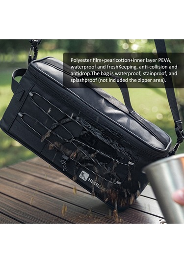 Hikeman Açık Baharat Saklama Çantası Kamp Baharat Kavanozları Siyah