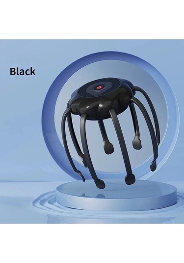 Elmpaly Siyah Ahtapot Şekilli 3 Ayarlı Usb Şarjlı Baş Masaj Aleti siyah