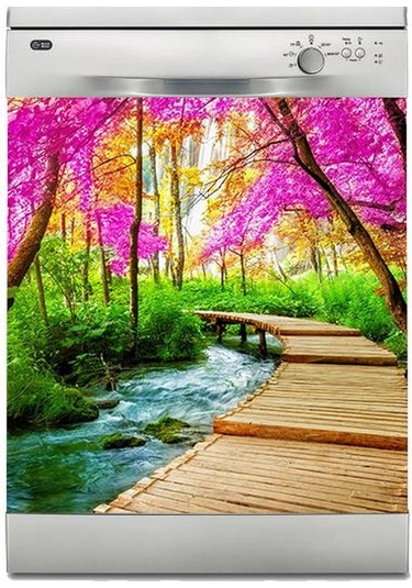 Bulaşık Makinesi Sticker Kaplama Beyaz Eşya Kaplama Yol Şelale