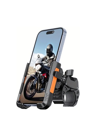 Xuweiwei Orange Dayanıklı Abs Motorcycle Telefon Tutucu 4.5-7.0 İnç Akıllı Telefonlar İçin Dönebilir