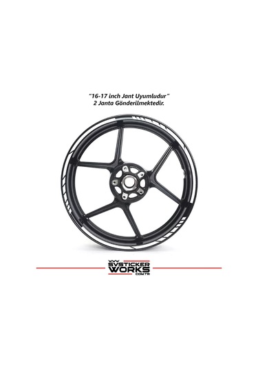 Motosiklet Jant Şeridi Jant Sticker Dekor Model Parçalı Desen Sticker Set Beyaz