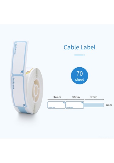 Dofolink D11/d110/d101 Uyumlu Mavi Termal Kablolu Etiket Kağıdı Rulo - 12.5x99mm 70lucky 1 Rulo
