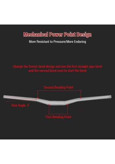 Artfulabode Yükselticili, Skycıty Mat Kırmızı Bisiklet Gidonu Dağ Boyalı Alüminyum Alaşımlı 31.8mm/30mm/780mm - Xn Kırmızı