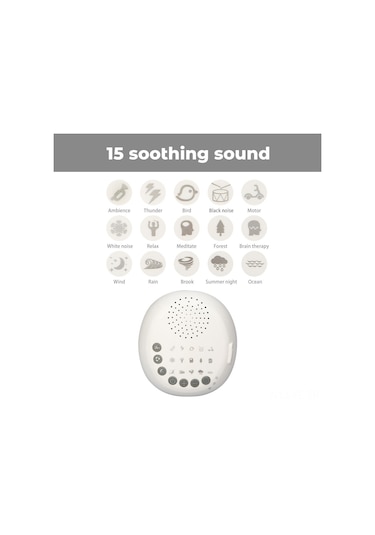 Lemestar Bebek Uyku Cihazı - 15 Rahatlatıcı Ses Uyku, Rahatlama, Uyanma - Zamanlayıcı Fonksiyonu - Taşınabilir - Usb Ve Pil Geri Dönüşümlü Diğer