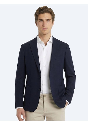 Kip Lacivert Mikro Regular Fit %100 Yün Ceket