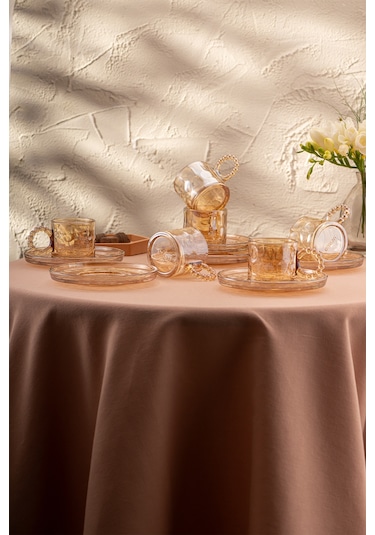 Emsan Çifte Kavrulmuş 100 Ml 6'lı Kahve Fincan Takımı Kahverengi