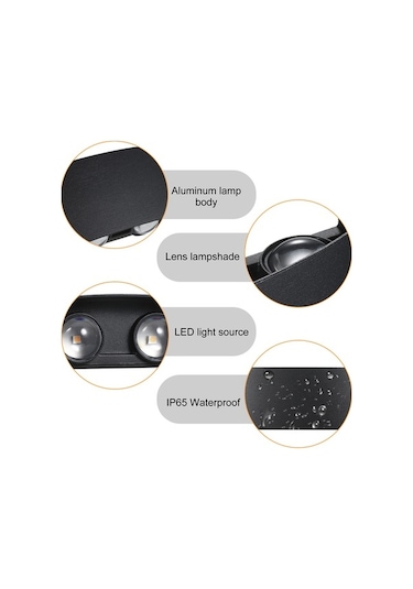 Tongxida Modern Led Duvar Aydınlatma - 8 Ledli Şık Salon Ve Yatak Odası Aplik Siyah Siyah