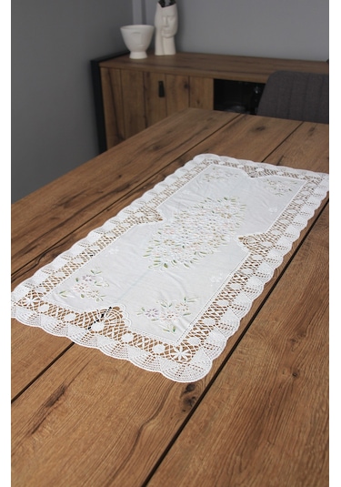 Pvc Runner Ve Sehpa Üstü Servislik 80 Cm X 40 Cm Beyaz