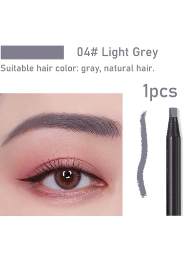 1 Adet Uzun Ömürlü Su Geçirmez Kaş Kalemleri Fırça İle Kapalı Kalıcı Makyaj 4 Light Gray 0