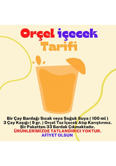 Orçel Toz İçecek Seti Oralet Çay Sıcak Soğuk Karışık 5 x 300 G
