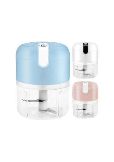 Elektrikli Sarımsak Ezici Usb Şarj Edilebilir 250ml Mini Gıda Parçalayıcı Sebze White Beyaz