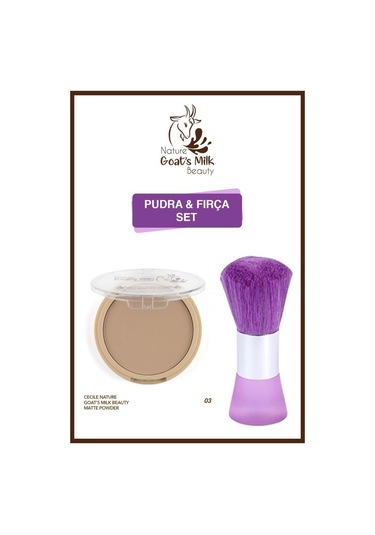 Cecile Keçi Sütlü Matte Powder 03 Pudra Fırçası Seti