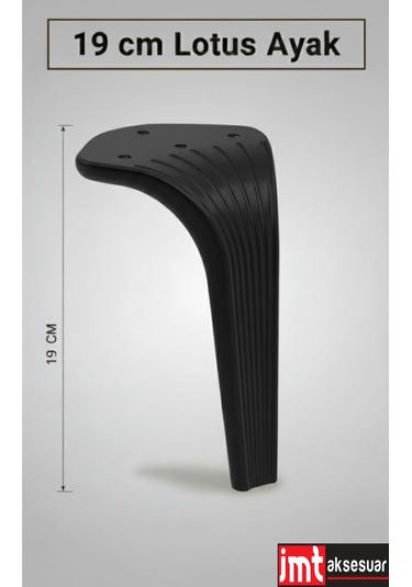 Lotus 19 Cm Siyah 4 Adet Koltuk Yatak Odası Tv Ünitesi Konsol Ve Sehpa Ofis Mobilyası Ayağı Yatak