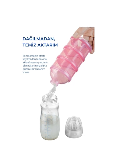 Babyjem Katlı Toz Mama Kabı Pembe