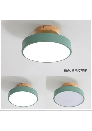 Opulentliving Gri Ahşap Giriş/balkon Led Avize, 18cm, 3 Renk Seçenek, Minimalist Koridor Lambası, Modern Tasarım Gri