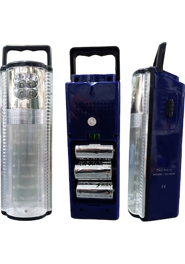 Büro Ev Ofis Yazlık Kamp Keyfi İçin 3 Pilli Büyük Boy Işıldak Gri