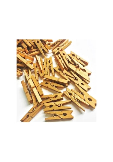 100lü Gold Ahşap Mandal Seti