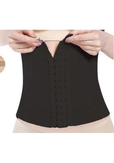 Kadın Agraflı Bel Korse Sıkılaştırıcı Siyah
