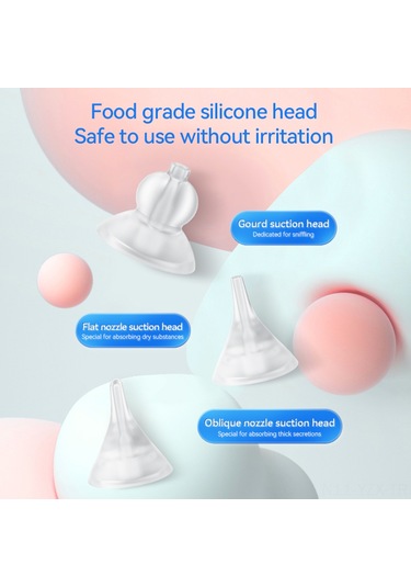 Yaozixa Bebek Elektrikli Burun Emici, 3 Seviye Süçme, 65kpa Maksimum G吸力, 58db Sessiz Çalışma, 10 Müzik, Renkli Işık, Dahili Pil, Depolama Kutusu, 3 Silikon Uç