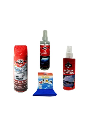 Gd24 Kışlık Set (yağmur Kaydırıcı+buz Çözücü+buğu Önleyici+bez)