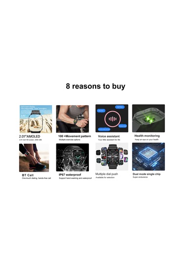 Jeemson Senbono Aır3 2.01"Amoled Ekran Akıllı Saat (İthalatçı Garantili)