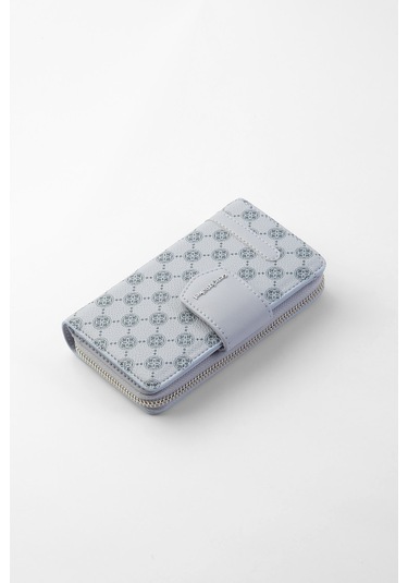 Cengiz Pakel Monogram Kadın Orta Boy Cüzdan 65256Mp Buz Mavi- Buz Mavi