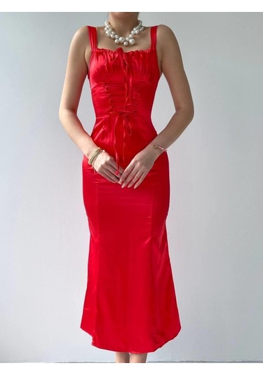 Pag İp Askılı Elbise Altın