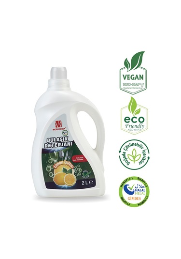 Worldchem Bitkisel Bulaşık Deterjanı Limon Işıltısı 2 L
