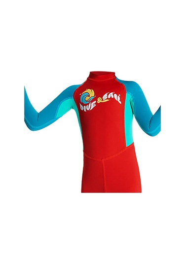 Suntek Çocuklar Wetsuit Suya Dayanıklı Mayo L-kırmızı