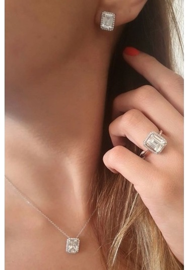 Sky Dıamond Gümüş Lüks Takı Seti (516767219)