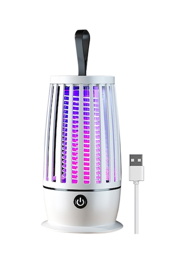 Vkemall Usb Şarjlı 4000mah Sessiz Elektronik Moskito Öldürücü Işık, Isı Işık Küçük Gece Lambası, Asma Dizaynı Ve Temizlik Fırçası İle Beyaz