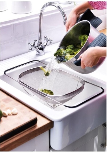 Idealısk Süzgeç, Paslanmaz Çelik, Ayarlanabilir Kulplu Metalik