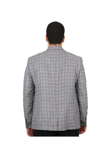Sposo 5137 Dar Kalıp Kareli Bej Erkek Blazer Ceket Bej