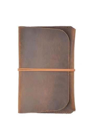 Sones Crazy Horse Derisi Pasaport Çantası Belge Tutucu Retro Biniş Kartı Cüzdan Kart Tutucu Kahverengi