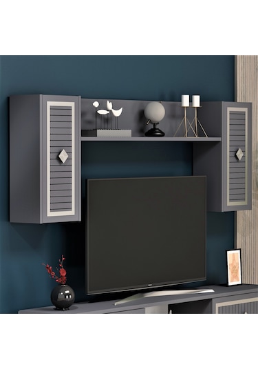 Nil Şömineli Tv Ünitesi Antrasit-gümüş