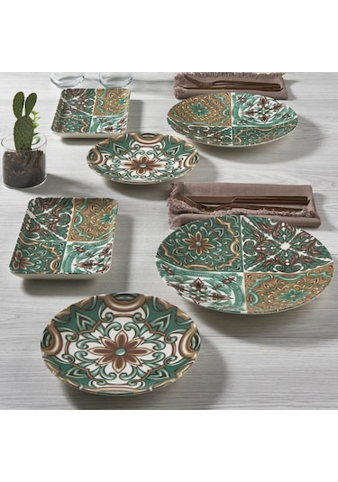 Güral Atina 18 Parça 6 Kişilik Bone Kahvaltı Takımı - 21882 Çok Renkli