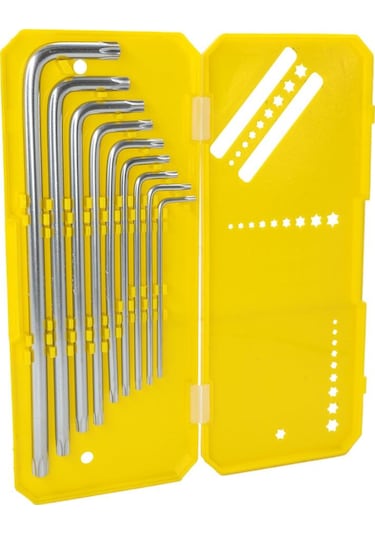 6478 Uzun Tip Delikli Torx L Allen Anahtar Takımı 9 Parça