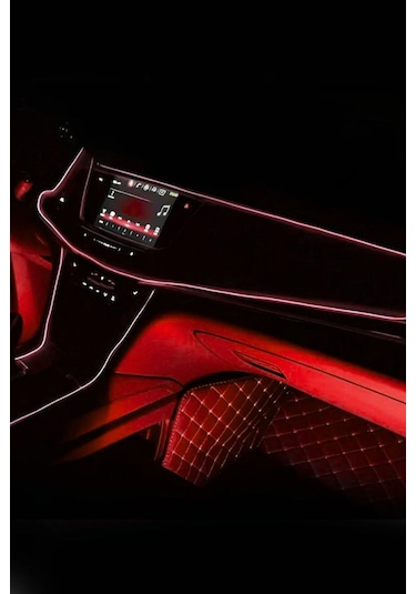 Araç Içi Kırmızı Neon Ledi Ip Led Torpido Ledi 2 Metre Neon Led