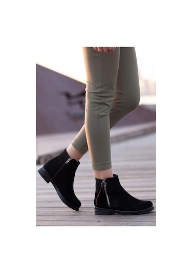 D2005 Günlük Kadın Bot Siyah-Süet