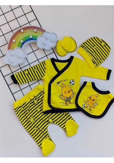 5 Parça Hastane Çıkışı , Sarı Kanarya 5'li Zıbın Seti Sarı