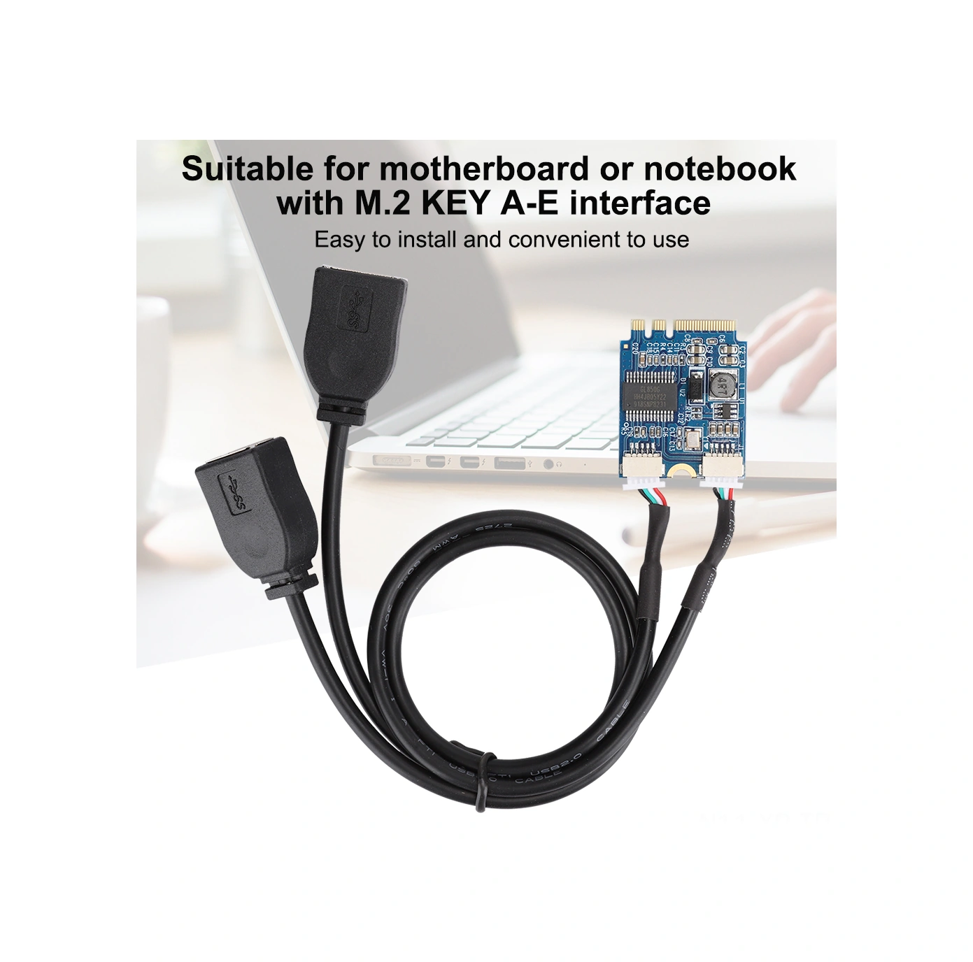 Xiyyadms M.2 Key A-e Arayüzünden Usb2.0'ye Çeviren 2 Portlu Pcı-e Genişletme Kartı - Ngffp2u-g01 Modeli