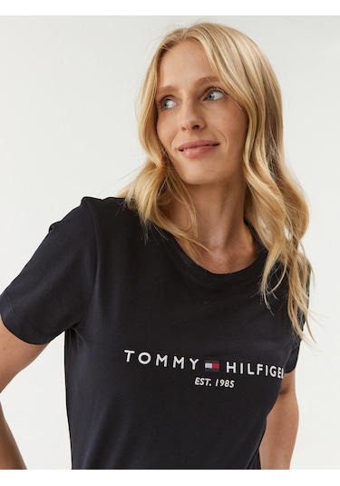 Tommyhilfiger Organik Pamuk Bayan T-shirt Siyah