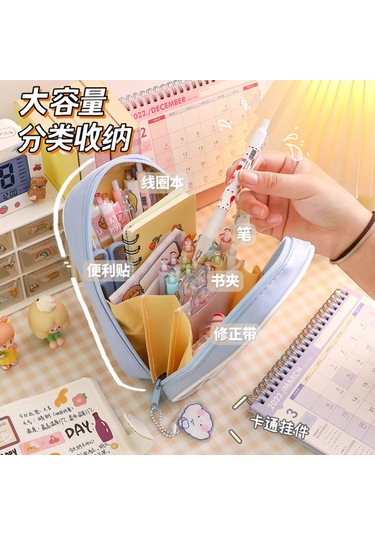 Reedark Şeffaf Ve Büyük Kapasiteli Sevimli Köpek Desenli Dikey Kalem Kutusu - Öğrenciler İçin Mükemmel Çözüm Gümüş