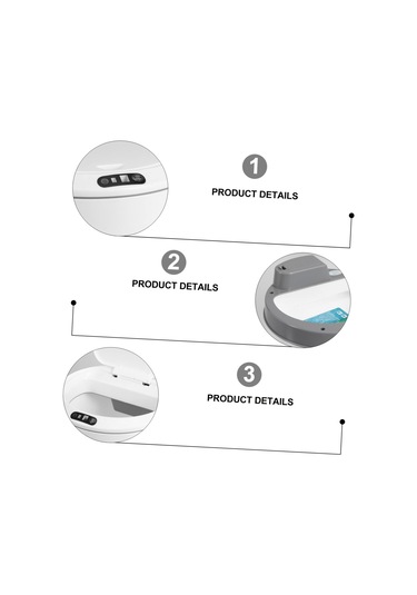 Qfdr Çöp Tenekesi Otomatik Çöp Kutusu Sensörlü Düzenleyici Araba Süt Beyazı